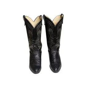 Vintage Bronco All Made in USA WM1950 Black Cowboy Boots Men's Size 8 EE