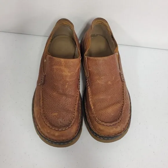 Vintage Dr Martens Men Slip On Leather Loafers Size 10 Brown Office Academia Y2K