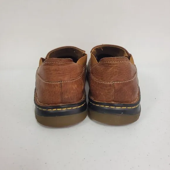 Vintage Dr Martens Men Slip On Leather Loafers Size 10 Brown Office Academia Y2K