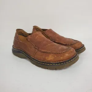 Vintage Dr Martens Men Slip On Leather Loafers Size 10 Brown Office Academia Y2K