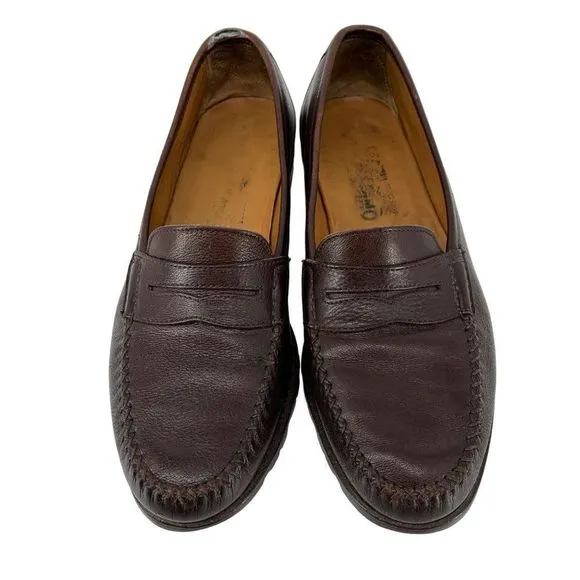 Vintage Ferragamo Mens Loafer Moc Drivers Leather Italy 8D 3861