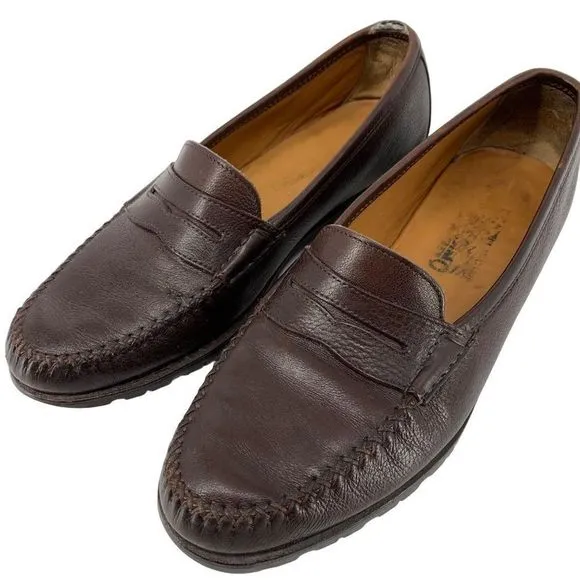 Vintage Ferragamo Mens Loafer Moc Drivers Leather Italy 8D 3861