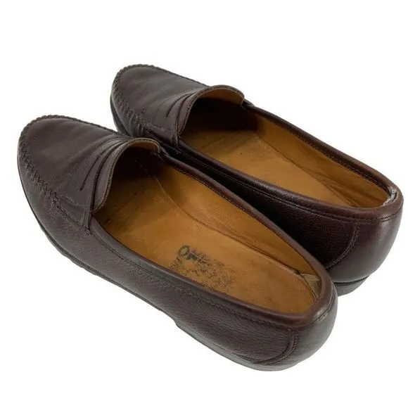 Vintage Ferragamo Mens Loafer Moc Drivers Leather Italy 8D 3861