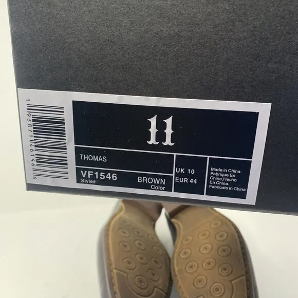 Vintage Foundry Co. Thomas VF1546 Loafers Men's 11 Brown Leather Slip‎ On S0672