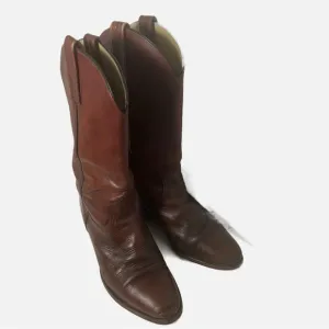 Vintage Frye Men’s Leather Cowboy Western Pull On Boots Burgundy Red 11D