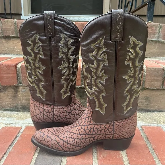 Vintage Joma Brown All Leather Goodyear Welt Cowboy Boots MX 27EE US 8.5
