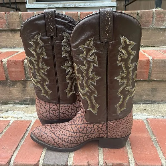 Vintage Joma Brown All Leather Goodyear Welt Cowboy Boots MX 27EE US 8.5