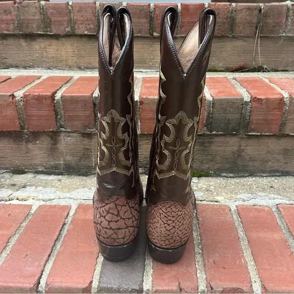 Vintage Joma Brown All Leather Goodyear Welt Cowboy Boots MX 27EE US 8.5