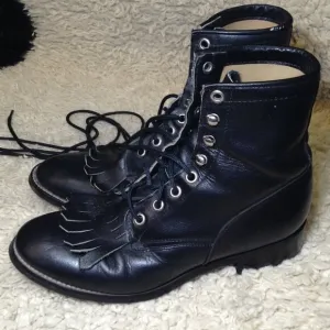 VINTAGE Justin &quot;Kiltie&quot; Roper boots, 1990's 3 1/2D (6.5) Trending, Cowgirl Chic