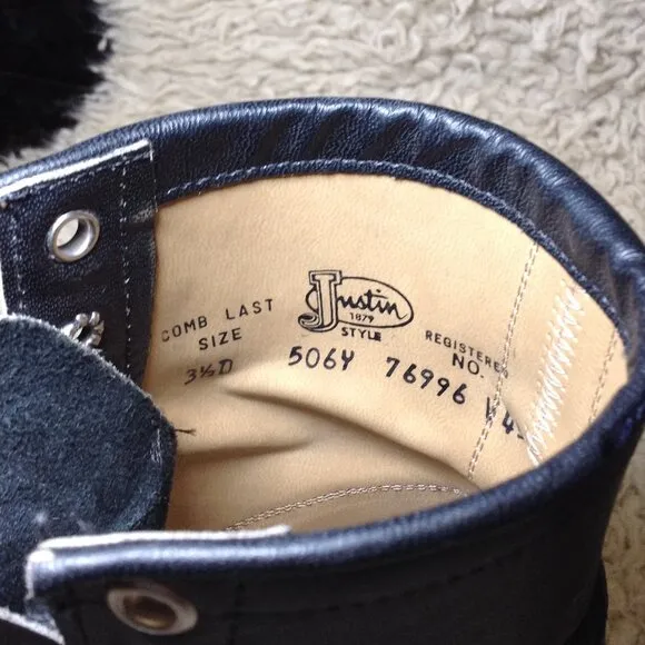VINTAGE Justin &quot;Kiltie&quot; Roper boots, 1990's 3 1/2D (6.5) Trending, Cowgirl Chic