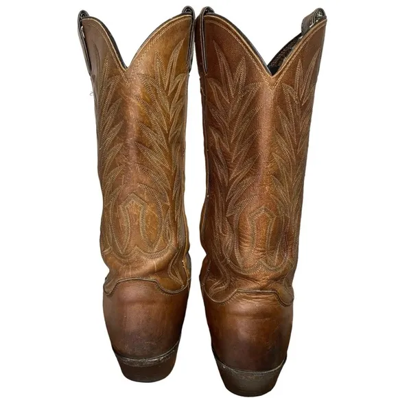 Vintage‎ Justin Cowboy Boots Mens 9DBrown Leather Western Style P40729Pre 1992