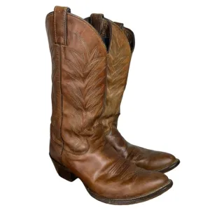 Vintage‎ Justin Cowboy Boots Mens 9DBrown Leather Western Style P40729Pre 1992