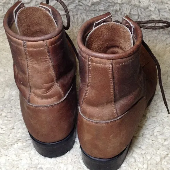 VINTAGE Justin Kiltie Roper boots, 3 1/2D BROWN leather, Fringe, Grunge, Cowgirl