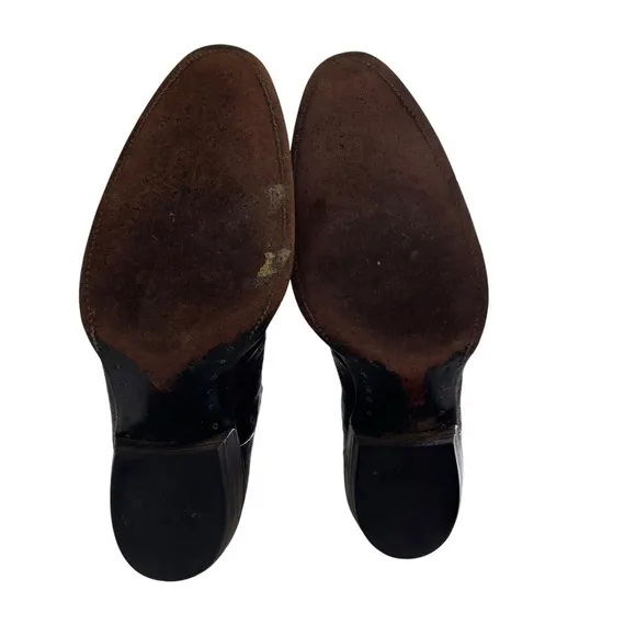 Vintage Justin Western Cowboy Boots Chocolate Lizard Leather 9090