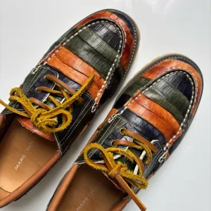 Vintage Marc Nolan Santiago Woodlands Handsewn Men’s Leather Boat Loafers Sz 10