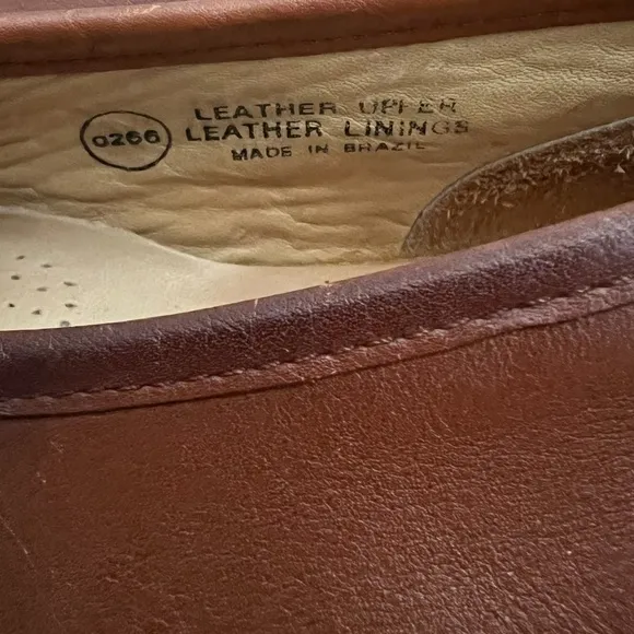 Vintage Oakwood Loafers Men's Brown Leather Closed Toe Slip On Dress Shoes Sz 7