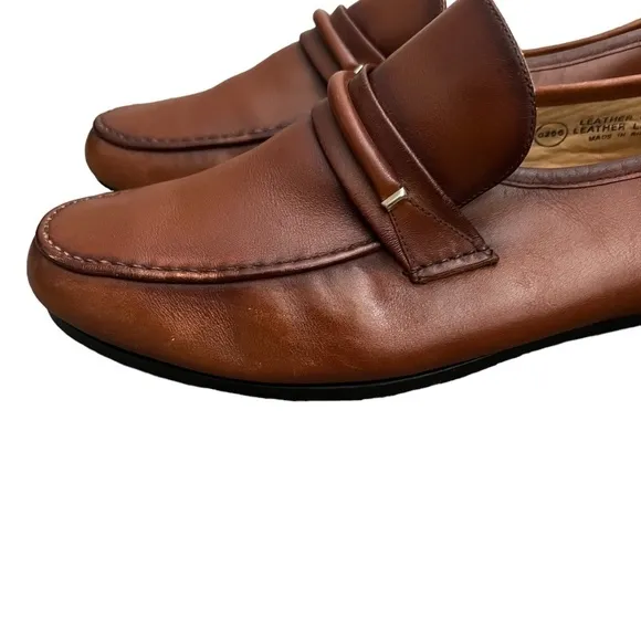 Vintage Oakwood Loafers Men's Brown Leather Closed Toe Slip On Dress Shoes Sz 7