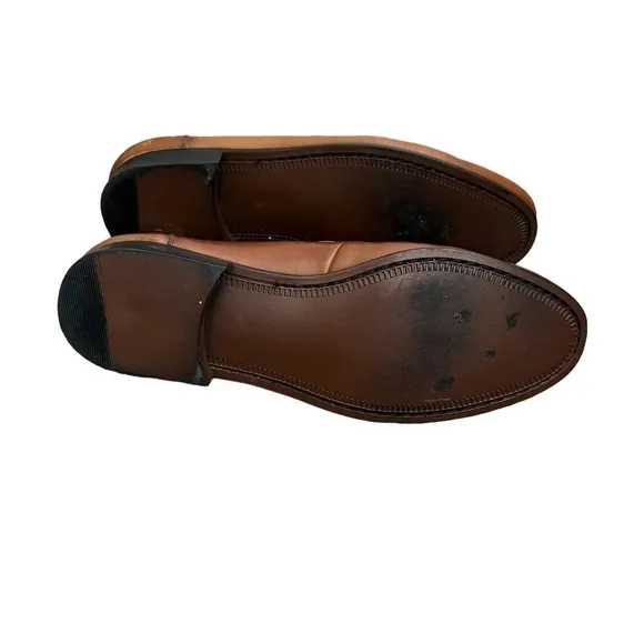 Vintage Oakwood Loafers Men's Brown Leather Closed Toe Slip On Dress Shoes Sz 7