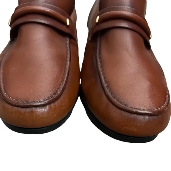 Vintage Oakwood Loafers Men's Brown Leather Closed Toe Slip On Dress Shoes Sz 7