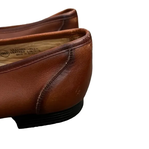 Vintage Oakwood Loafers Men's Brown Leather Closed Toe Slip On Dress Shoes Sz 7