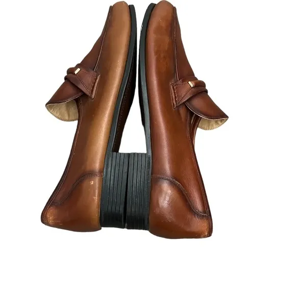 Vintage Oakwood Loafers Men's Brown Leather Closed Toe Slip On Dress Shoes Sz 7
