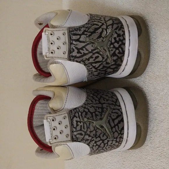 Vintage RARE 2009 Nike Air Jordan Flipsyde Basketball White Cement Red 4.5Y