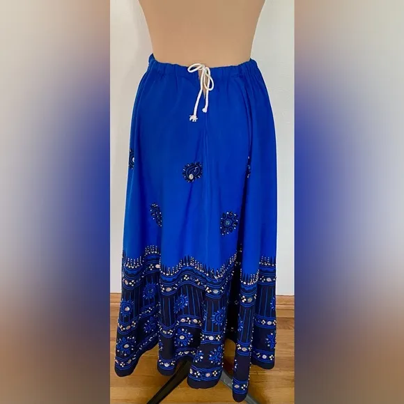 Vintage Sequin Peasant Skirt and Wrap Set *One Size* Embellished Boho Gypsy