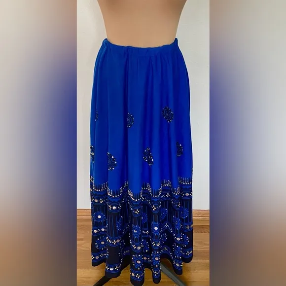 Vintage Sequin Peasant Skirt and Wrap Set *One Size* Embellished Boho Gypsy
