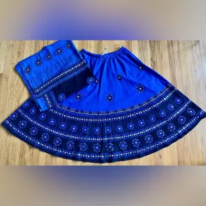 Vintage Sequin Peasant Skirt and Wrap Set *One Size* Embellished Boho Gypsy
