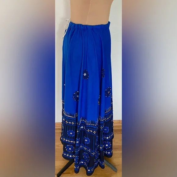 Vintage Sequin Peasant Skirt and Wrap Set *One Size* Embellished Boho Gypsy