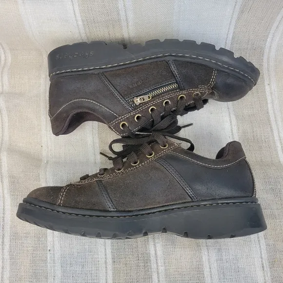 Vintage Skechers Leather Sneakers Chocolate Brown Size 8.5