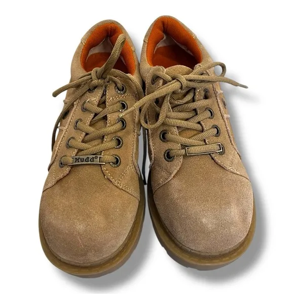 Vintage Y2K Mudd Chunky Lug Sole Tan Suede Lace Up Sneakers Size 8 Wide
