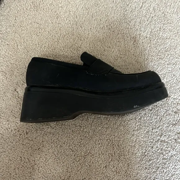 Vintage Y2K Steve Madden Loafers 7 Sugar Black 2000’s Chunky Platform 90’s