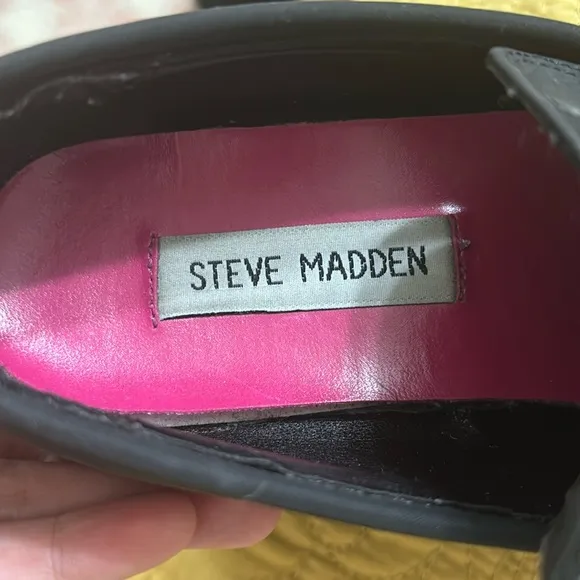 Vintage Y2K Steve Madden Loafers 7 Sugar Black 2000’s Chunky Platform 90’s