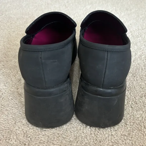 Vintage Y2K Steve Madden Loafers 7 Sugar Black 2000’s Chunky Platform 90’s