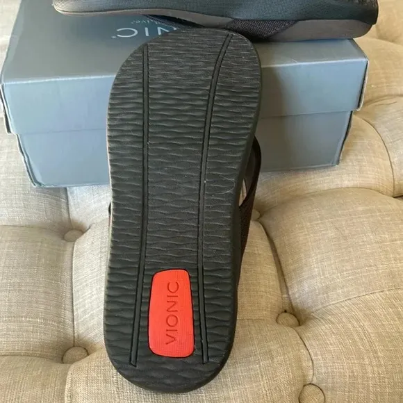 Vionic 44 Wave Orthotic Brown Thong Sandals 7