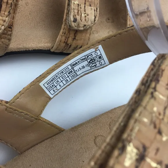 Vionic amber cork strappy sandal adjustable