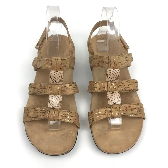 Vionic amber cork strappy sandal adjustable