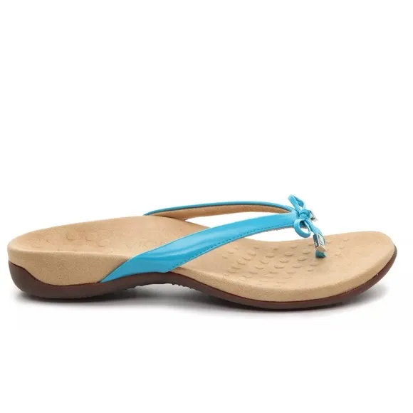 Vionic Bella II Bow Toe Post Sandals Blue Size 10