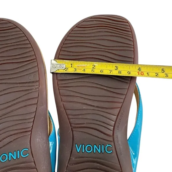 Vionic Bella II Bow Toe Post Sandals Blue Size 10