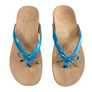 Vionic Bella II Bow Toe Post Sandals Blue Size 10