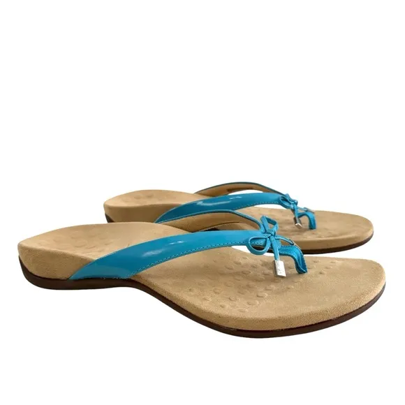 Vionic Bella II Bow Toe Post Sandals Blue Size 10