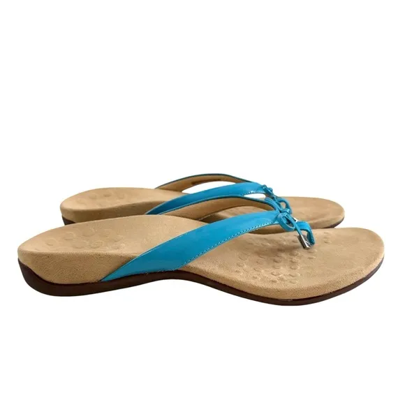 Vionic Bella II Bow Toe Post Sandals Blue Size 10