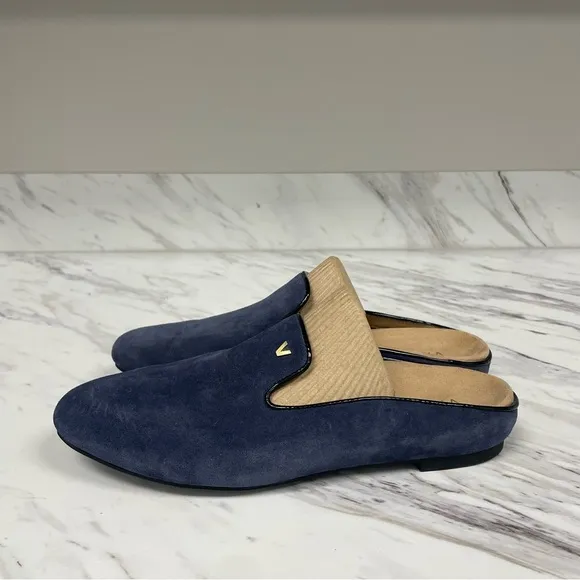 Vionic Carnegie Navy Blue Leather Suede Loafers