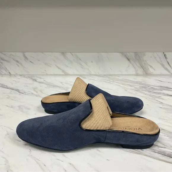Vionic Carnegie Navy Blue Leather Suede Loafers