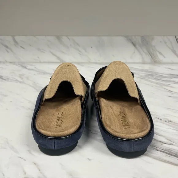 Vionic Carnegie Navy Blue Leather Suede Loafers