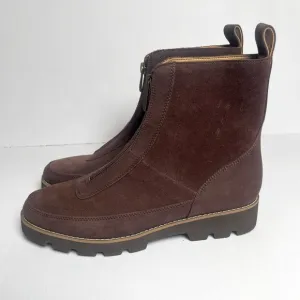 Vionic Chocolate Brown Suede Water Repellent Rubber Sole Boots Size 7 Like New