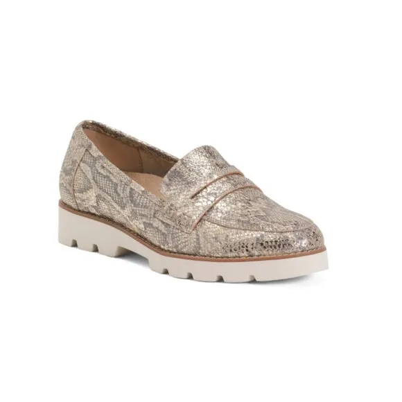 VIONIC Snake Leather Cheryl Comfort Penny Loafers