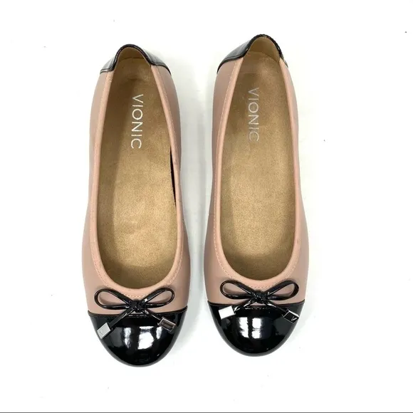 Vionic Spark Minna Blush leather flats