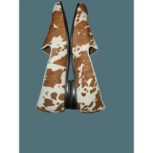 Vionic Willa Dyed Calfhair Animal Cow Print Round Toe Loafers Women Size 8
